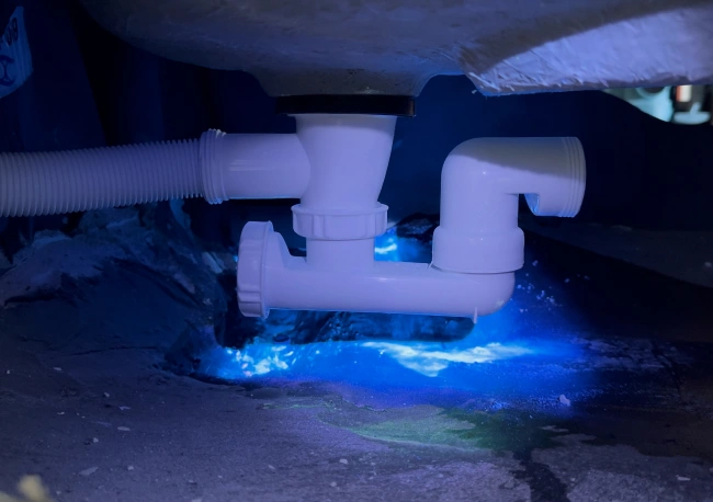 Fuoriuscita di fluoresceina in un condotto